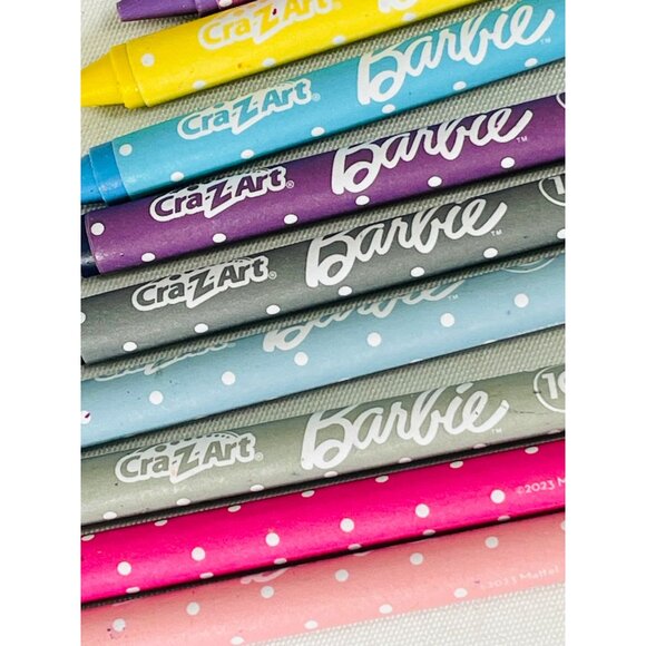 Cra-Z-Art Barbie Polka Dot Crayons 16-Count Mattel Wax Crayons For Kids Art & Cr - Picture 4 of 8